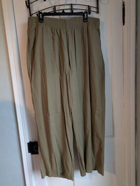 Old navy linen Blend Pants, Army Green, Wide Leg, XL